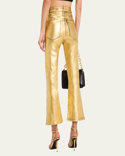 FRAME Yellow Le Crop Mini Boot Jeans