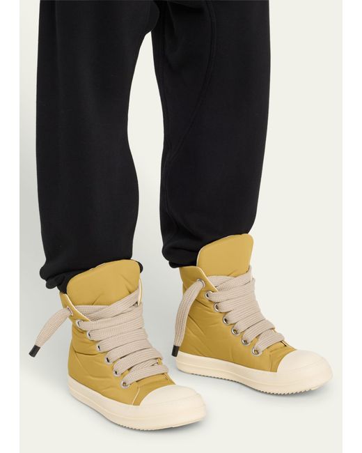 Rick Owens Natural Jumbo Lace Puffy Nylon High-top Sneakers for men