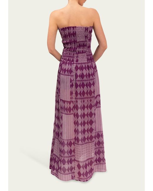 EVERYDAY RITUAL Strapless Smocked Maxi Dress in Pink Lyst