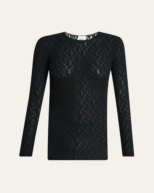Isabel Marant Black Gaelle Floral Stretch Lace Top