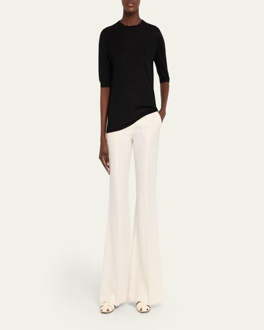 Gabriela Hearst Black Brunner Short-Sleeve Cashmere-Silk T-Shirt