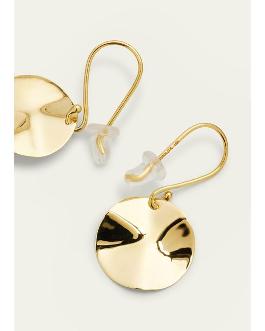 Ippolita Natural Mini Wavy Disc Earrings In 18k Gold
