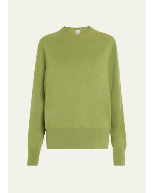 Totême  Green Cashmere Knit Crewneck Sweater