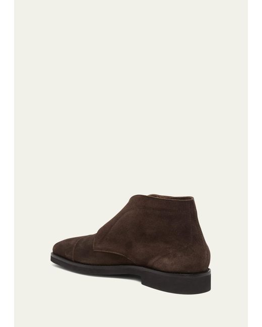 Tom Ford Brown Suede Monk Strap Boots for men