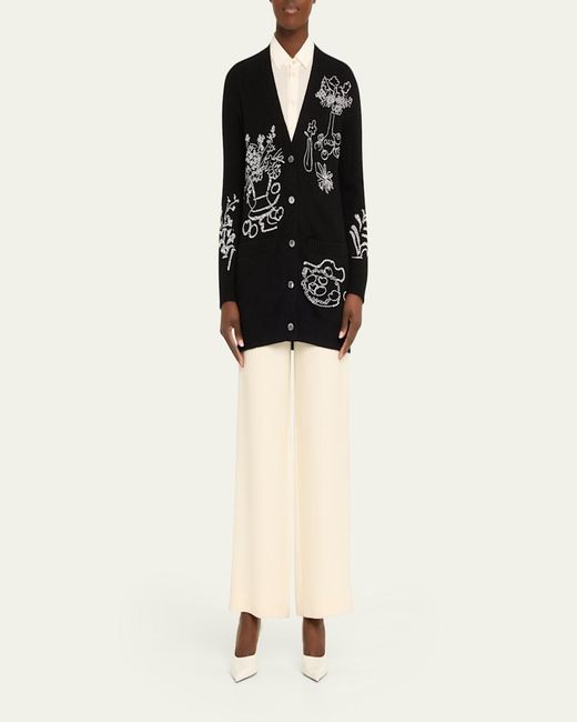 Libertine Still Life Crystal Cashmere Cardigan in Black | Lyst