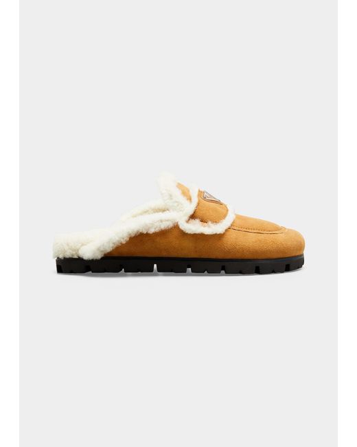 prada shearling mules