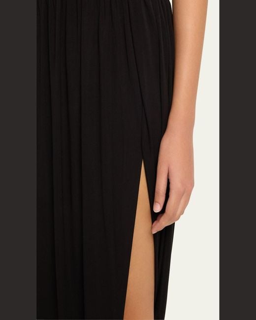 Jonathan Simkhai Black Jordiana Draped Midi Skirt
