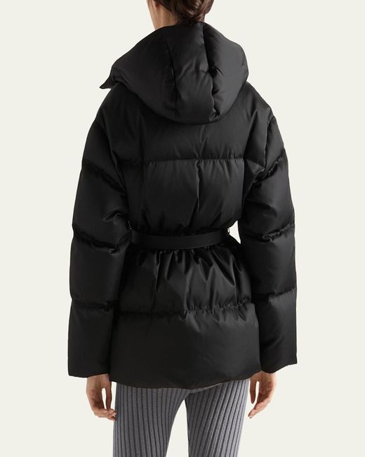 Prada Black Belted Re-Nylon Puffer Jacket
