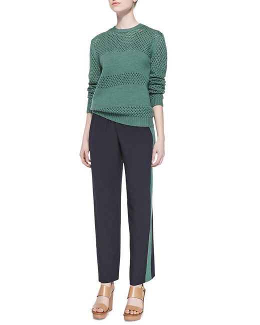 Vince Black Cashmere Fairisle Crewneck Sweater