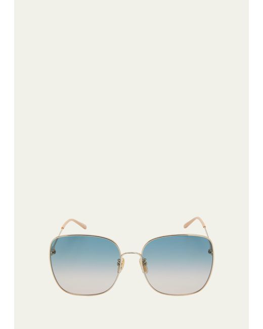 Chloé Blue Gradient Square Metal Sunglasses