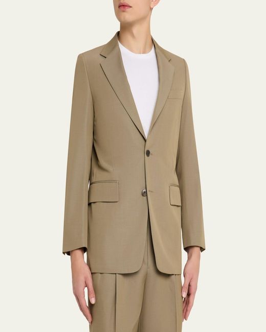 Auralee Natural Single-Breasted Wool Blazer for men