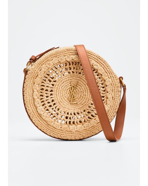 ysl round raffia crossbody bag