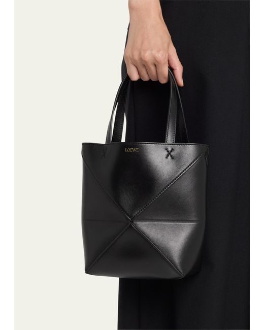 Loewe Black Puzzle Mini Leather Top-handle Bag