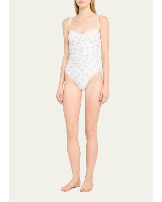 VERANDAH Natural Ruched Tank One-piece Swimsuit
