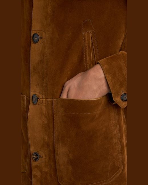 Brioni Brown Suede Desert Jacket for men