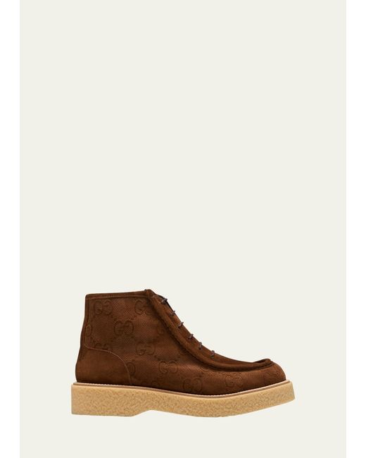 Gucci Brown Lace-up Ankle Boot for men