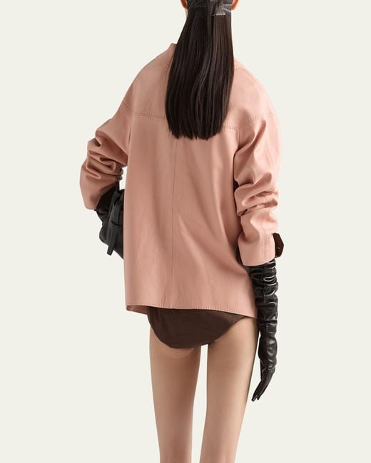 Prada Pink Nappa Leather Single-Breasted Jacket