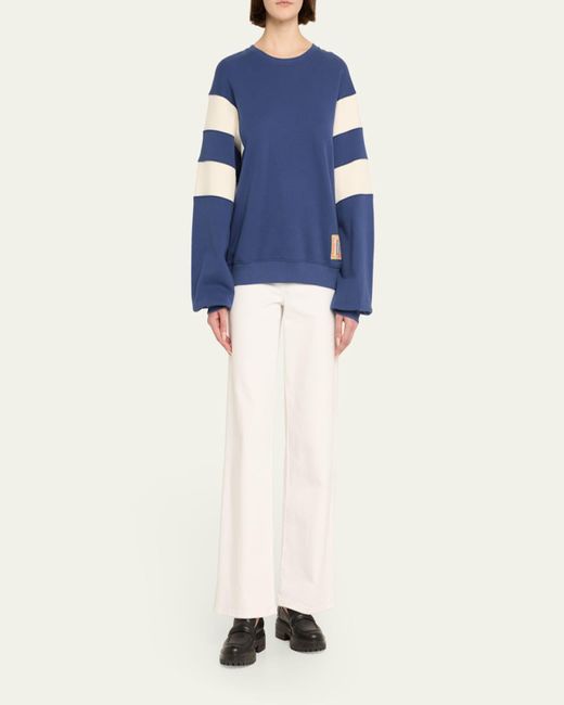 Mother Blue The Drop Square Inset Sweatshirt