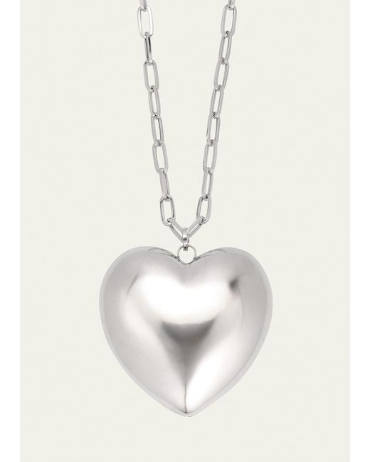 Lauren Rubinski 14k White Gold Heart Necklace