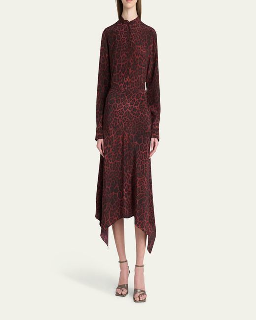 Stella McCartney Brown Ava Henley Leopard Print Blouse