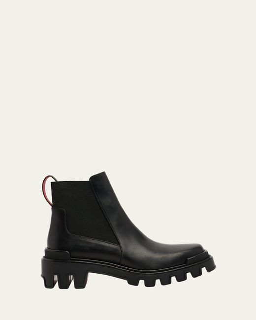 Christian Louboutin Black Marchacroche Dune Leather Chelsea Boots for men