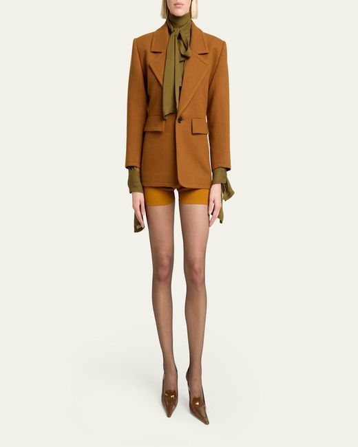 Saint Laurent Brown Brushed Wool Single-Breasted Jacket