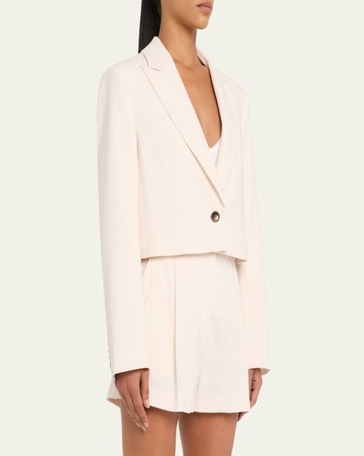 A.L.C. Natural Cam Cropped Single-Breasted Jacket