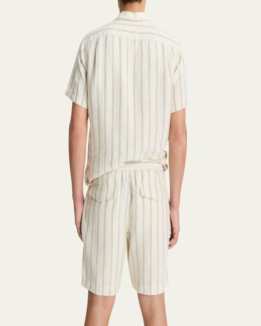 Vince Natural Mesa Stripe Hemp Beach Shorts for men
