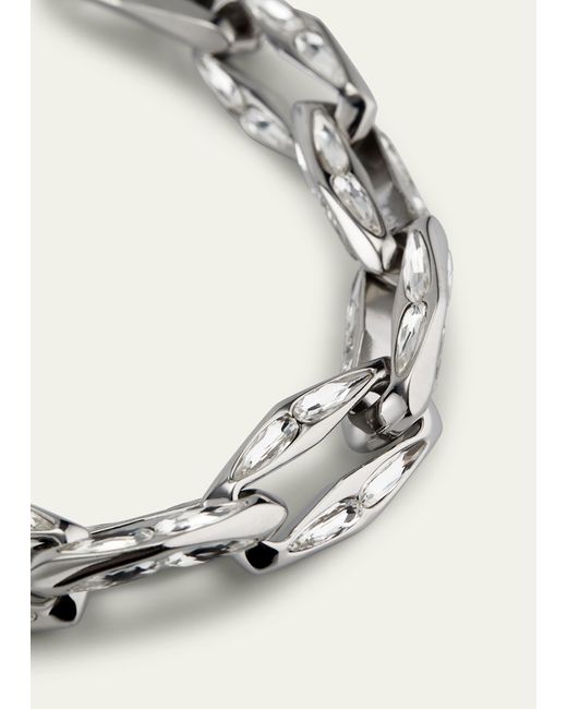 Saint Laurent Natural Rhinestone Chain Bracelet