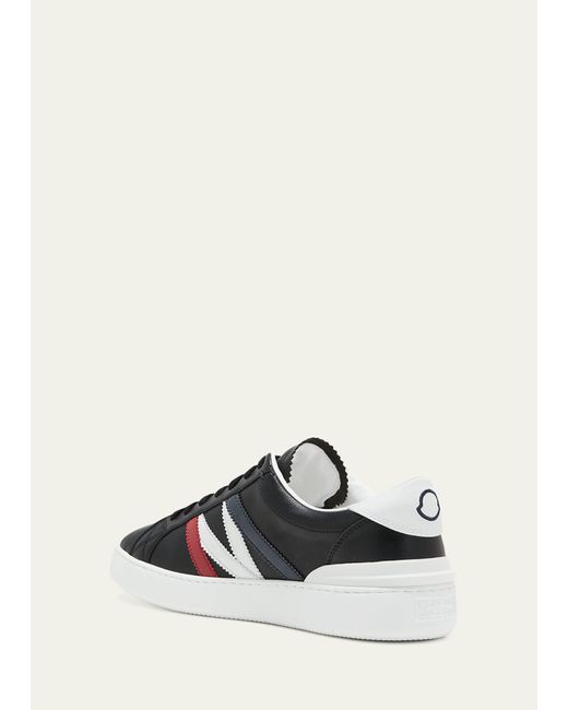 Moncler White Monaco Low-top Leather Sneakers for men