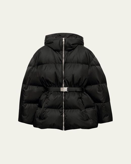 Prada Black Belted Re-Nylon Puffer Jacket