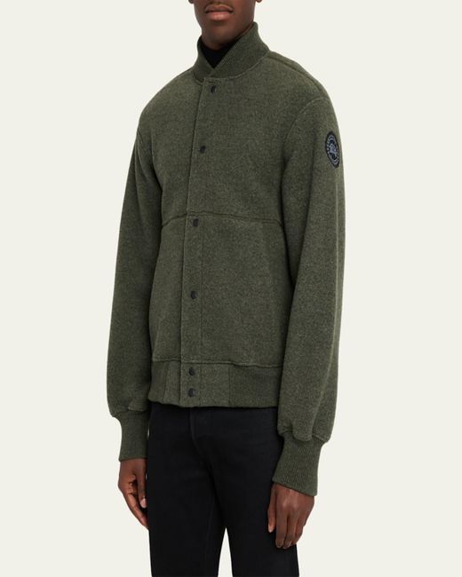 Canada Goose Black Hudson Fleece Snap-Front Bomber Jacket for men