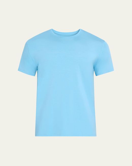 Derek Rose Blue Basel Micro Modal Stretch Crewneck T-Shirt for men