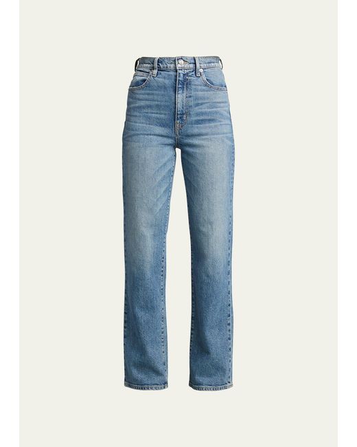 SLVRLAKE Denim Blue London High-rise Straight-leg Jeans