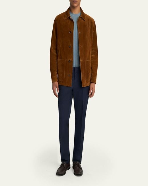 Brioni Brown Suede Desert Jacket for men