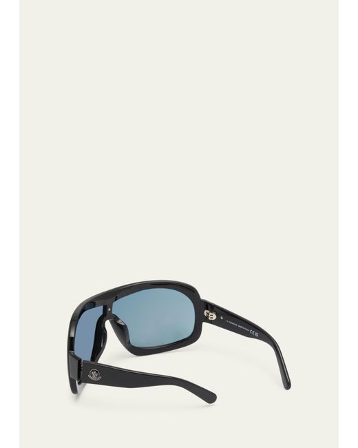 Moncler Multicolor Franconia Black Acetate Shield Sunglasses