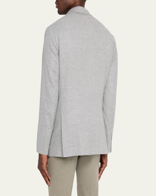 Brunello Cucinelli Gray Cavallery Twill Sport Jacket for men