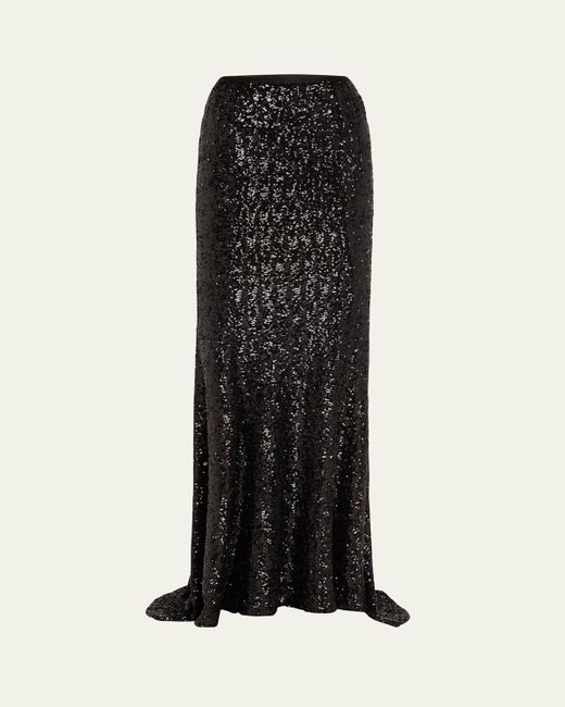 Michael Kors Long Sequined Fishtail Skirt in Black Lyst
