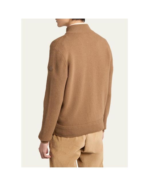 Moncler Brown Virgin Wool Blend Jacket for men