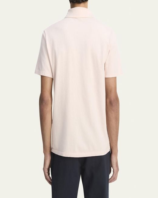 Vince Pink Garment-Dyed Polo Shirt for men