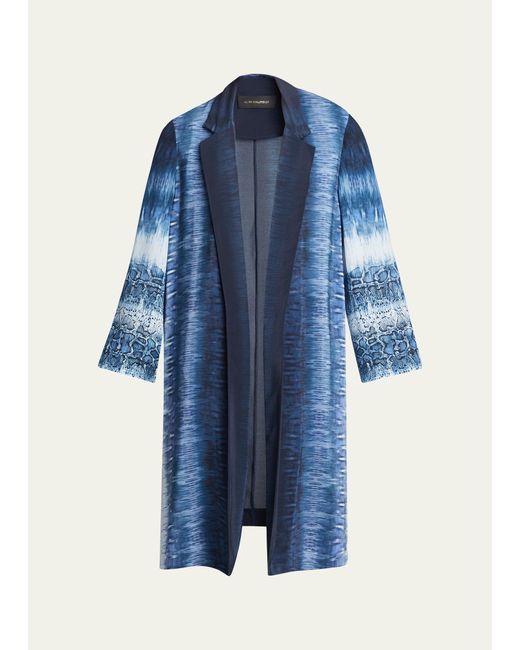Kobi Halperin Blue Adi Printed Silk Coat