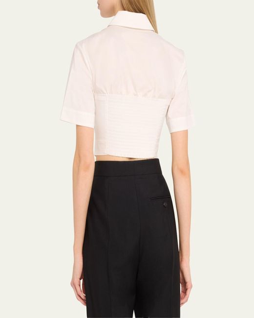 Jonathan Simkhai Black Granger Short-Sleeve Combo Top