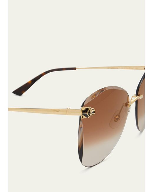 Cartier Multicolor Panther Metal Butterfly Sunglasses