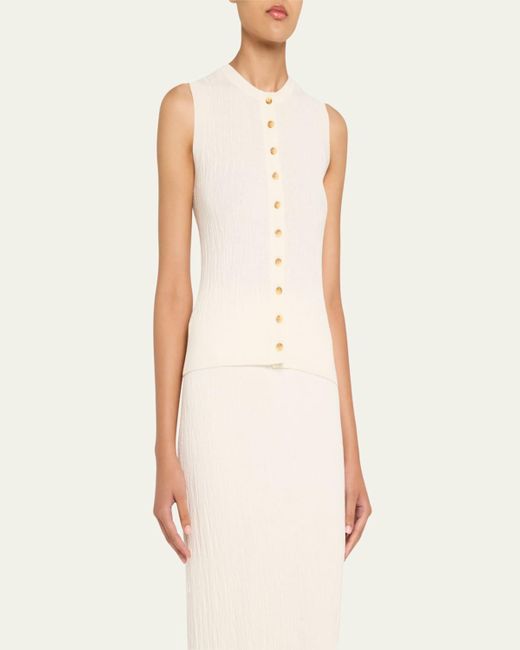 Anna Quan Natural Serafina Button-Front Top