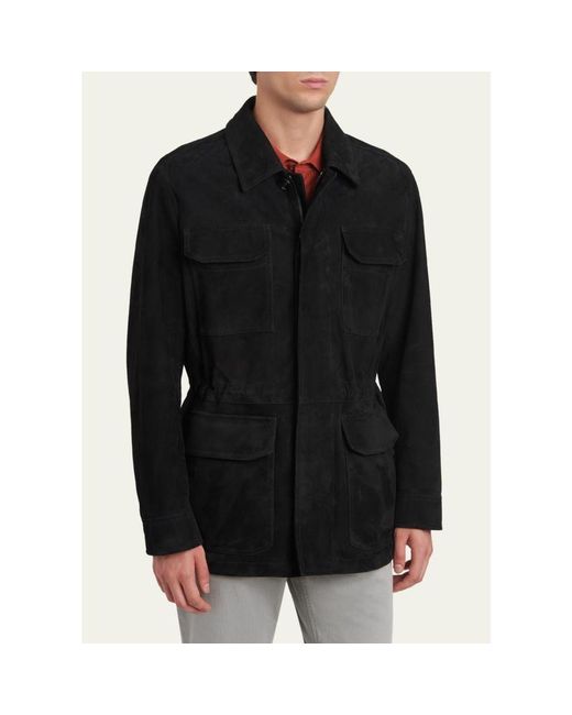 Brioni Black Suede Field Jacket for men