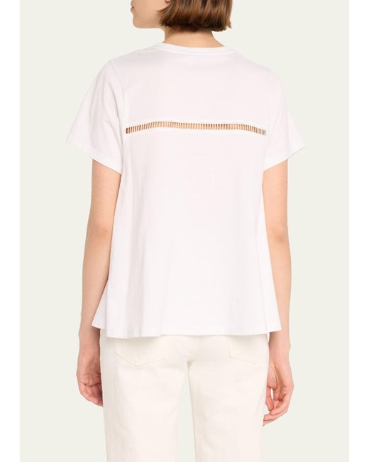 Chloé Natural Ladder-stitched Jersey Top
