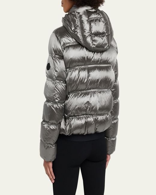 Moncler Gray Quilted Short Down Jacket