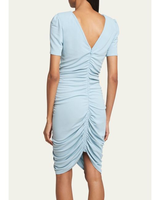 Givenchy Blue Ruched Midi Dress