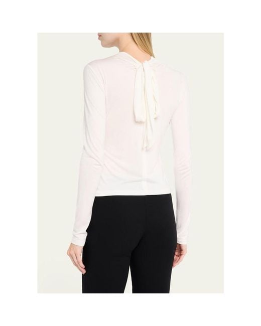 Vince White Tie-Neck Top