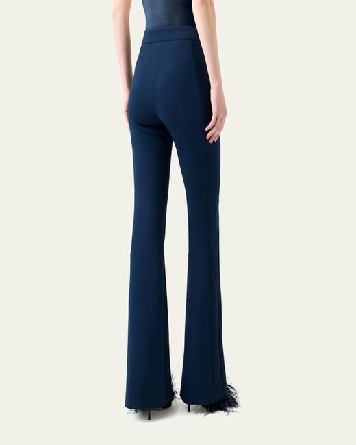 Akris Blue Faris Side-Stripe Techno Neoprene Bootcut Pants